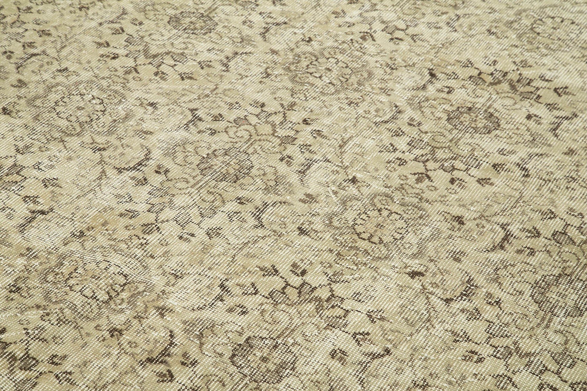 7x10 Beige Turkish Vintage Area Rug - 39074