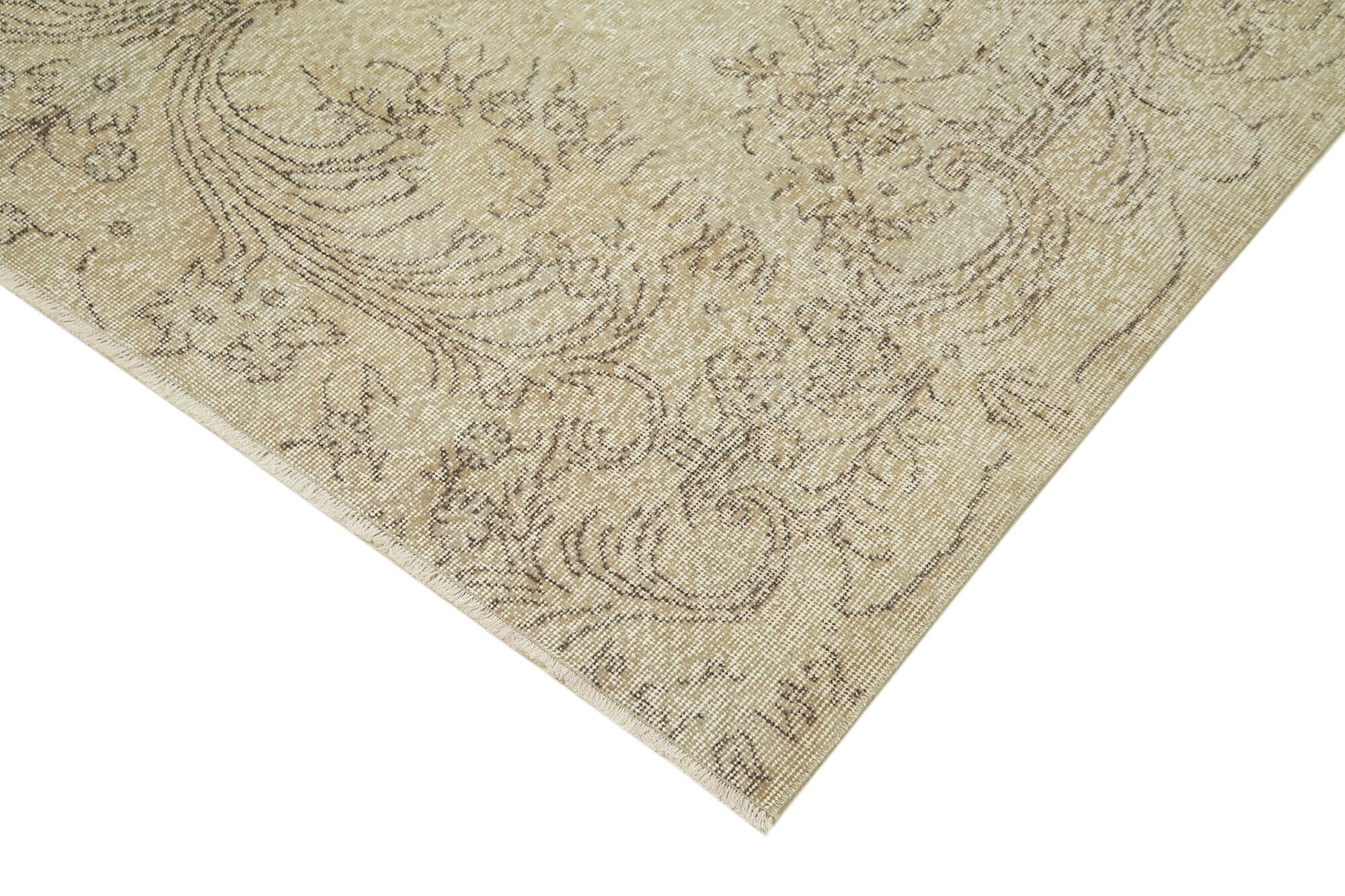 6x10 Beige Turkish Vintage Area Rug - 39075