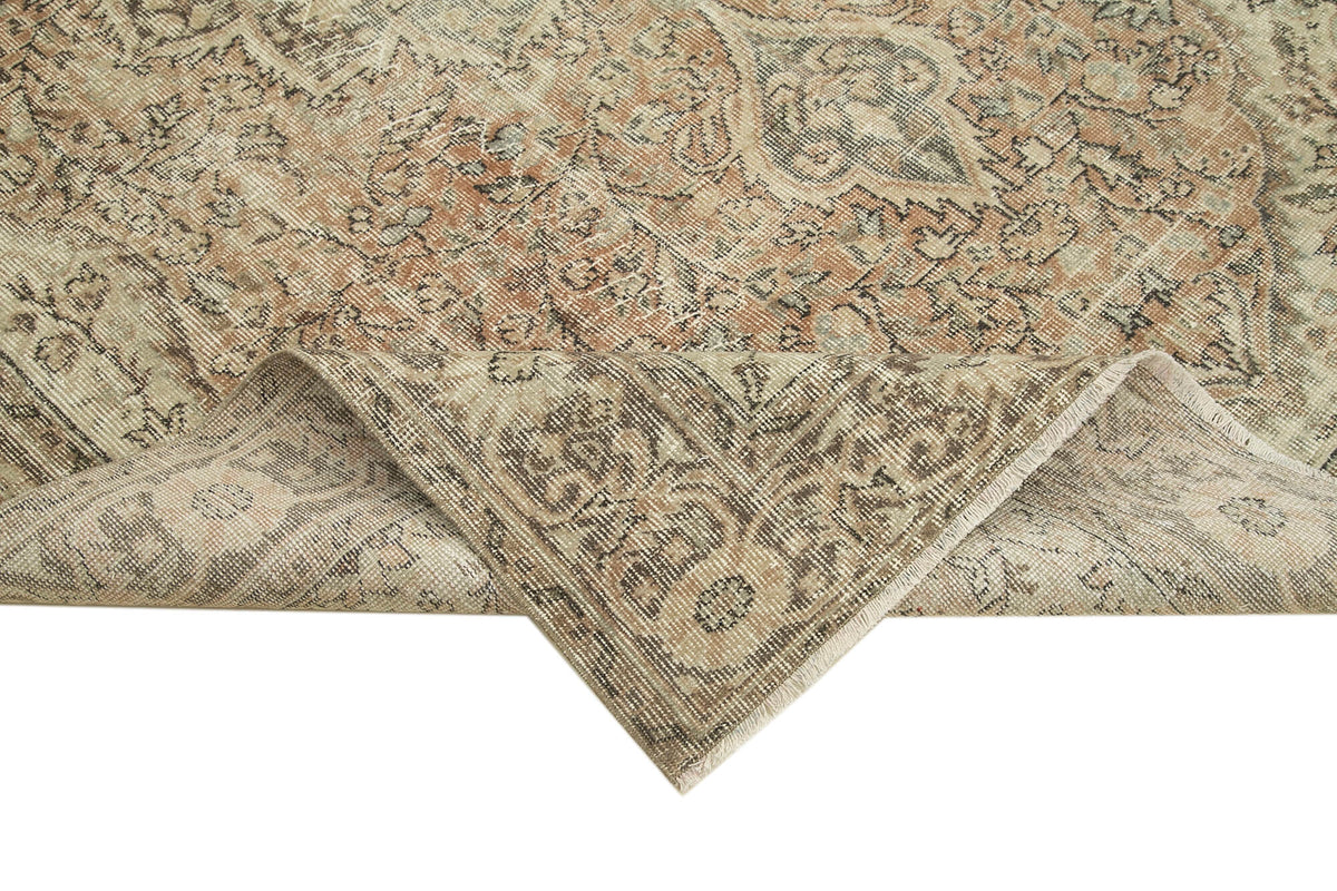 6x10 Beige Turkish Vintage Area Rug - 39076
