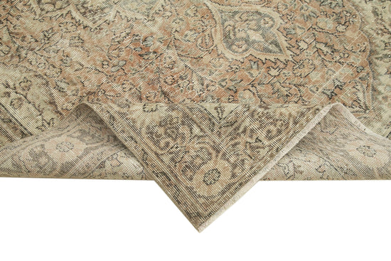 6x10 Beige Turkish Vintage Area Rug - 39076