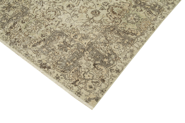 7x10 Beige Turkish Vintage Area Rug - 39077