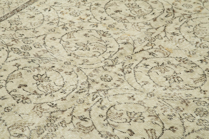 6x10 Beige Turkish Vintage Area Rug - 39080