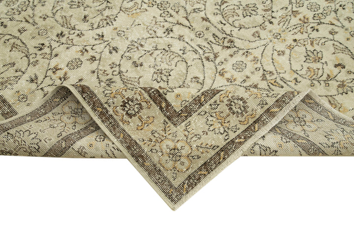 6x10 Beige Turkish Vintage Area Rug - 39080