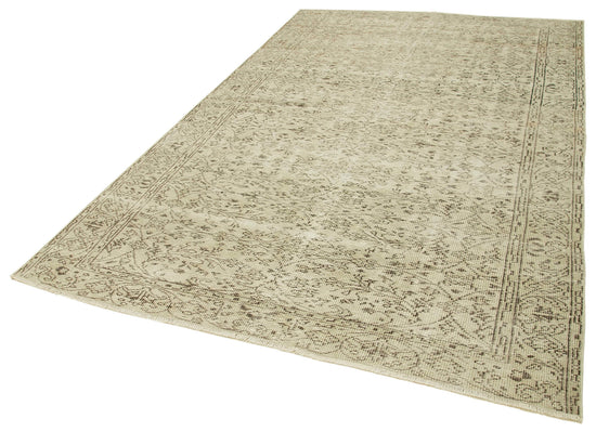 6x10 Beige Turkish Vintage Area Rug - 39086