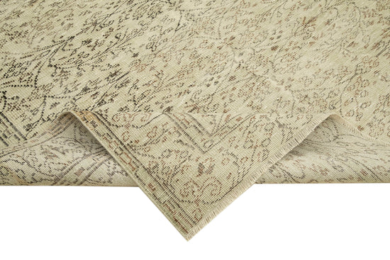 6x10 Beige Turkish Vintage Area Rug - 39086