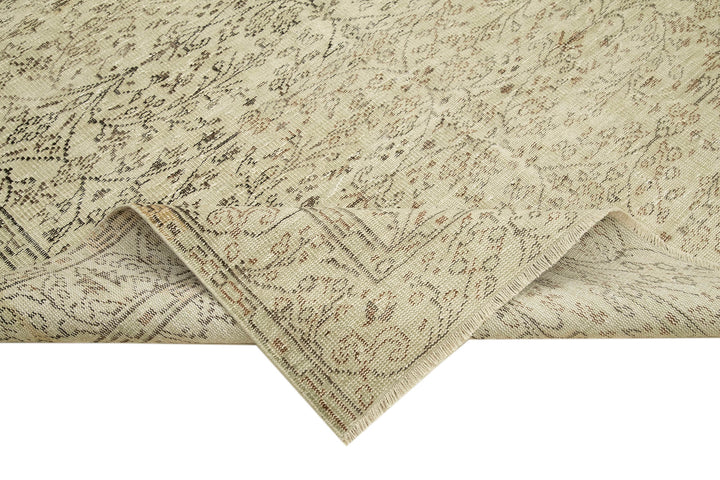 6x10 Beige Turkish Vintage Area Rug - 39086