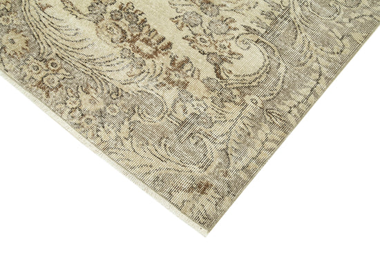 6x9 Beige Turkish Vintage Area Rug - 39089