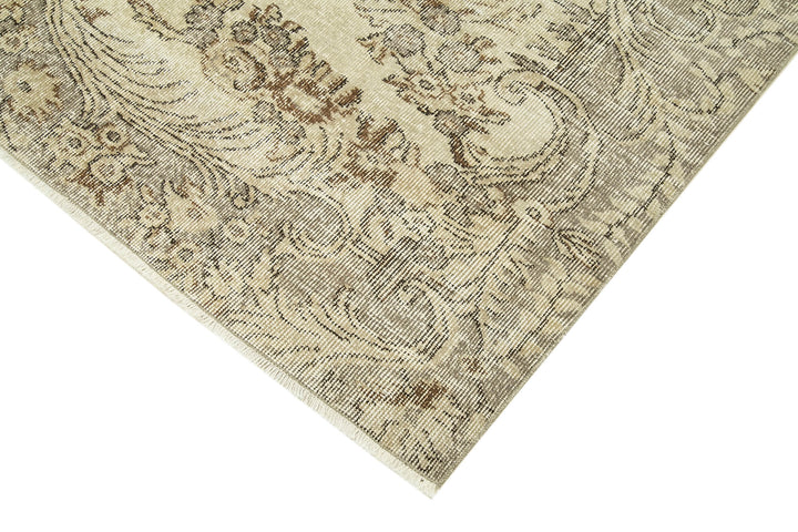 6x9 Beige Turkish Vintage Area Rug - 39089