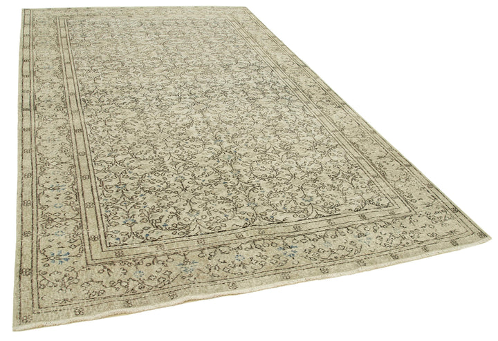 6x10 Beige Turkish Vintage Area Rug - 39090