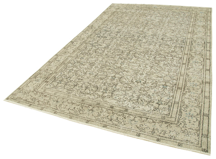 6x10 Beige Turkish Vintage Area Rug - 39090