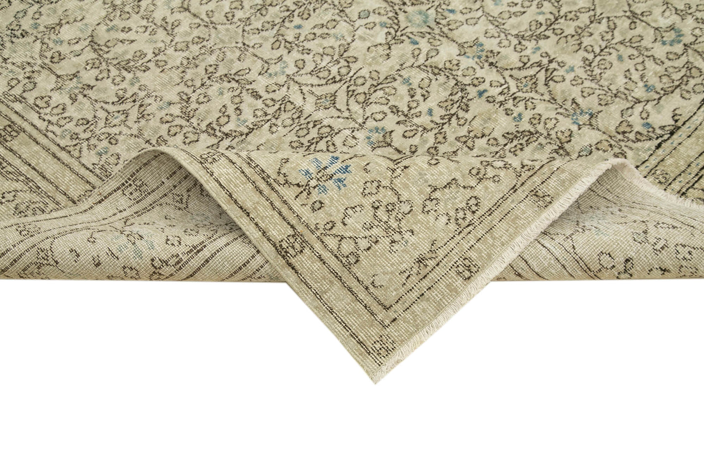 6x10 Beige Turkish Vintage Area Rug - 39090