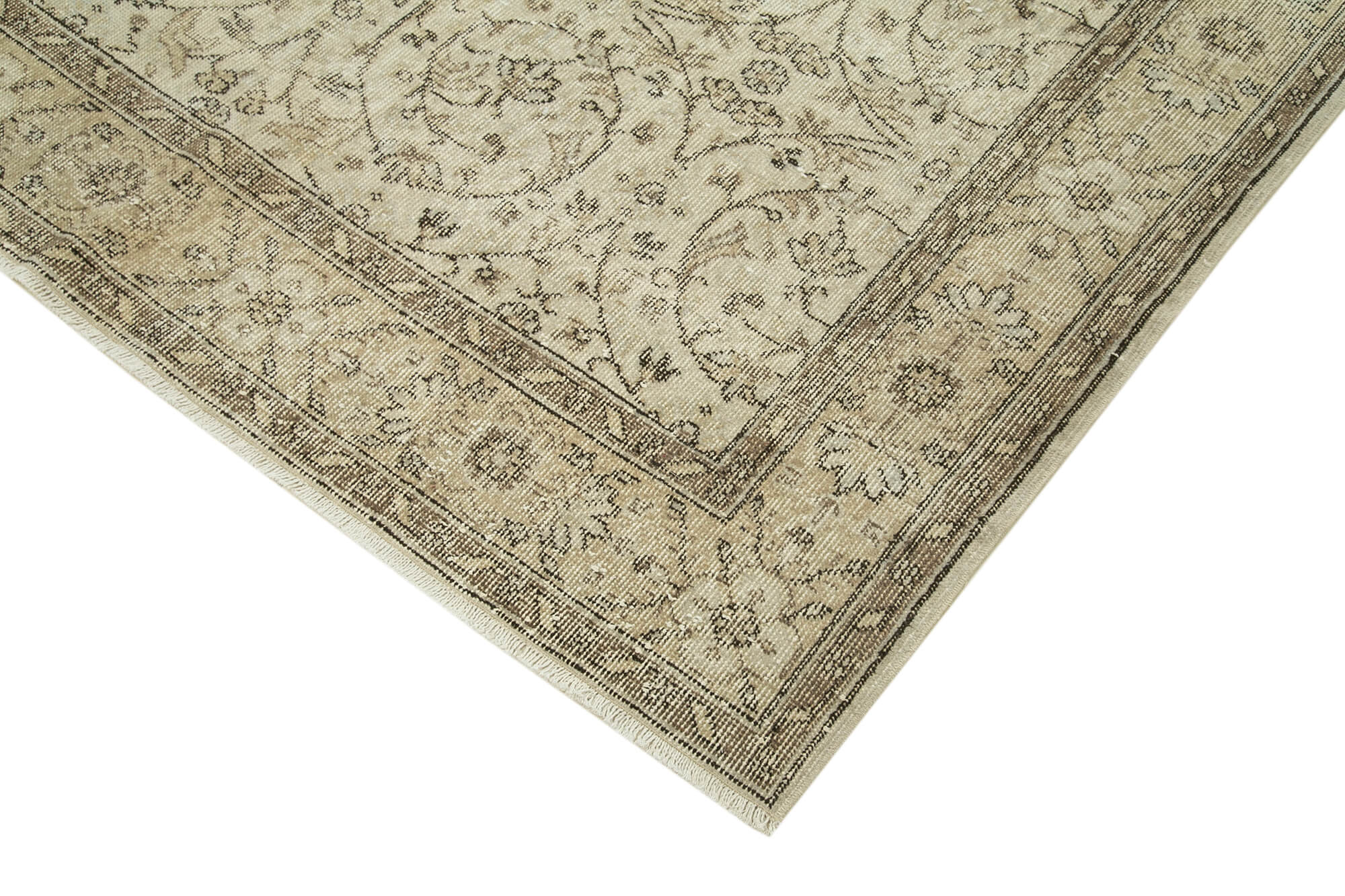 6x10 Beige Turkish Vintage Area Rug - 39091