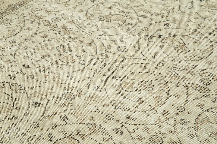 6x10 Beige Turkish Vintage Area Rug - 39091
