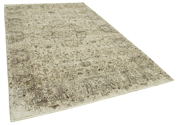 6x10 Beige Turkish Vintage Area Rug - 39096