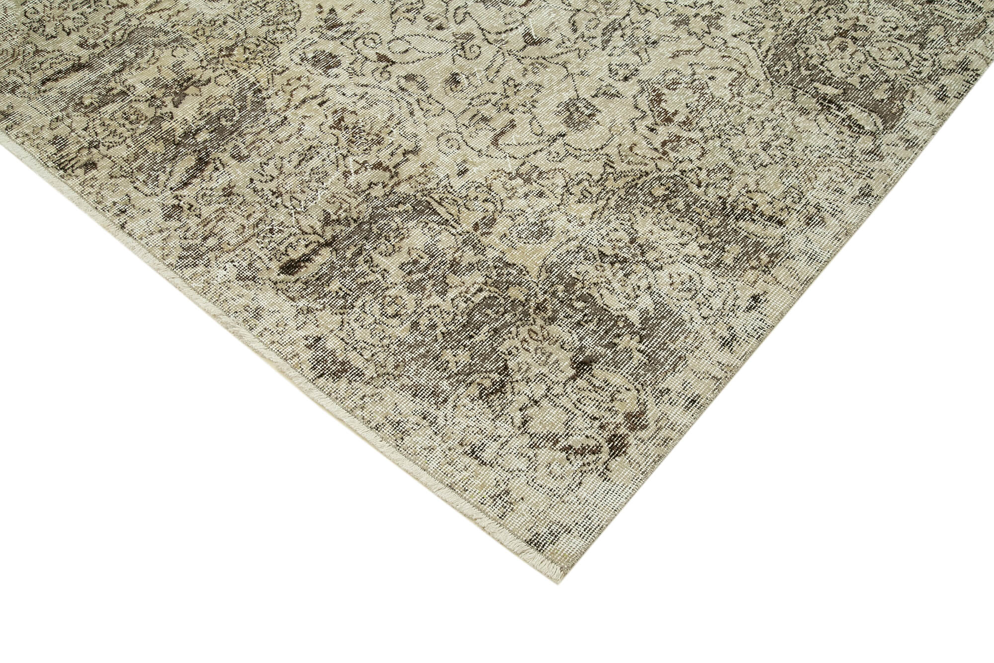 6x10 Beige Turkish Vintage Area Rug - 39096