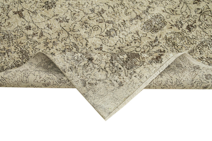 6x10 Beige Turkish Vintage Area Rug - 39096
