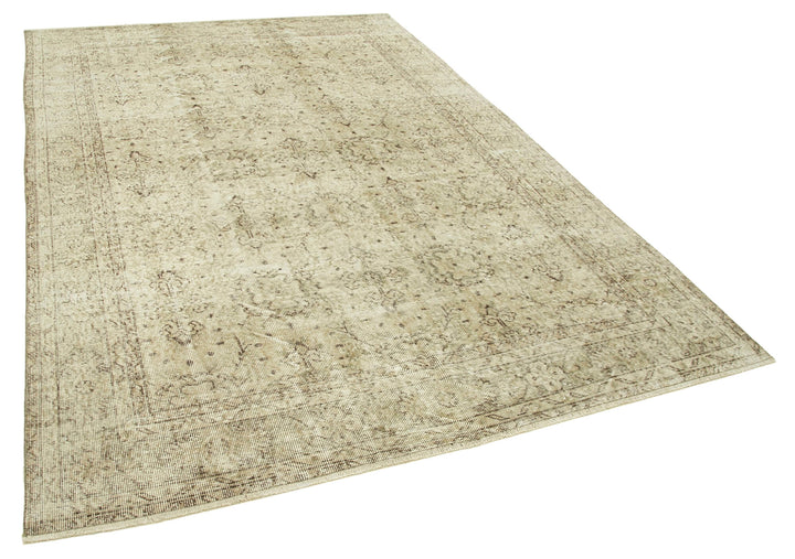 6x10 Beige Turkish Vintage Area Rug - 39098