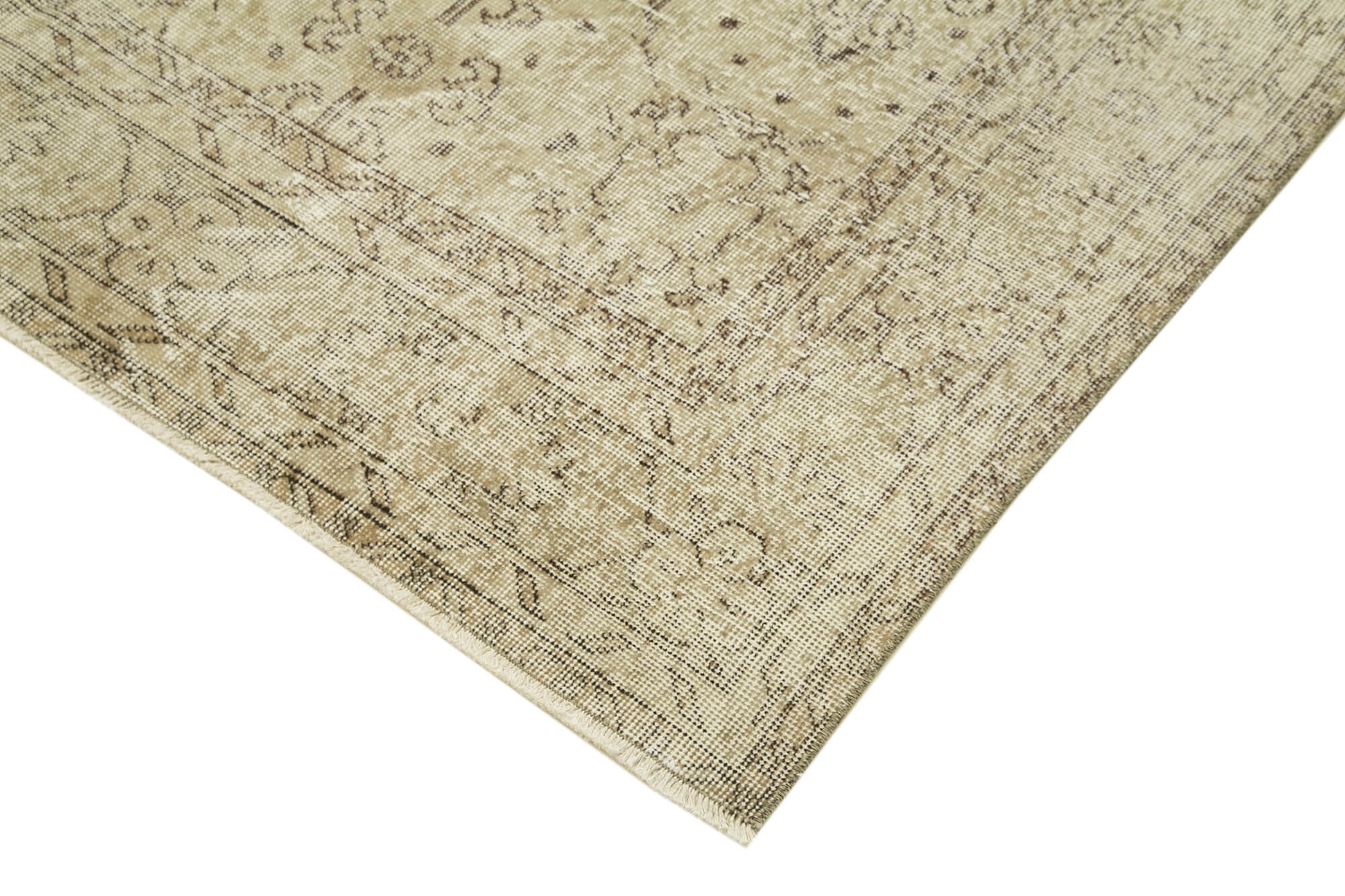 6x10 Beige Turkish Vintage Area Rug - 39098