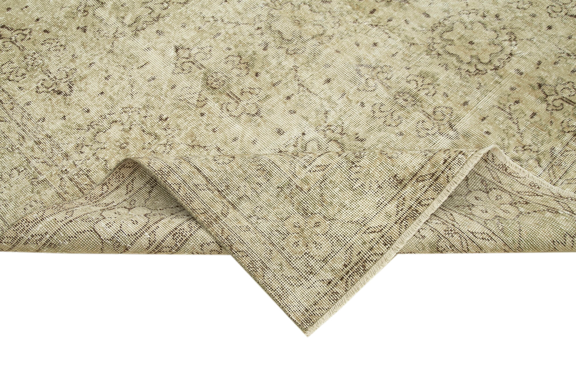 6x10 Beige Turkish Vintage Area Rug - 39098