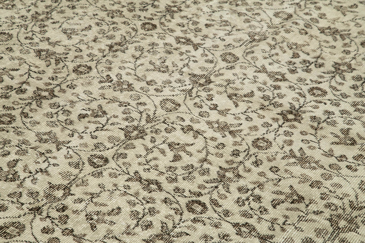 7x10 Beige Turkish Vintage Area Rug - 39100