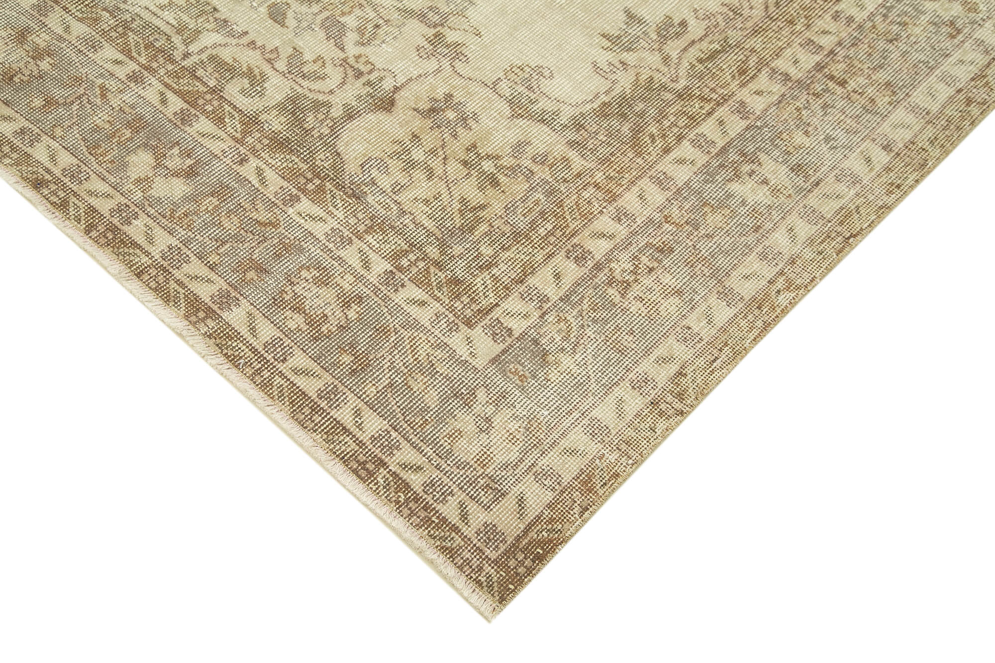 6x10 Beige Turkish Vintage Area Rug - 39102