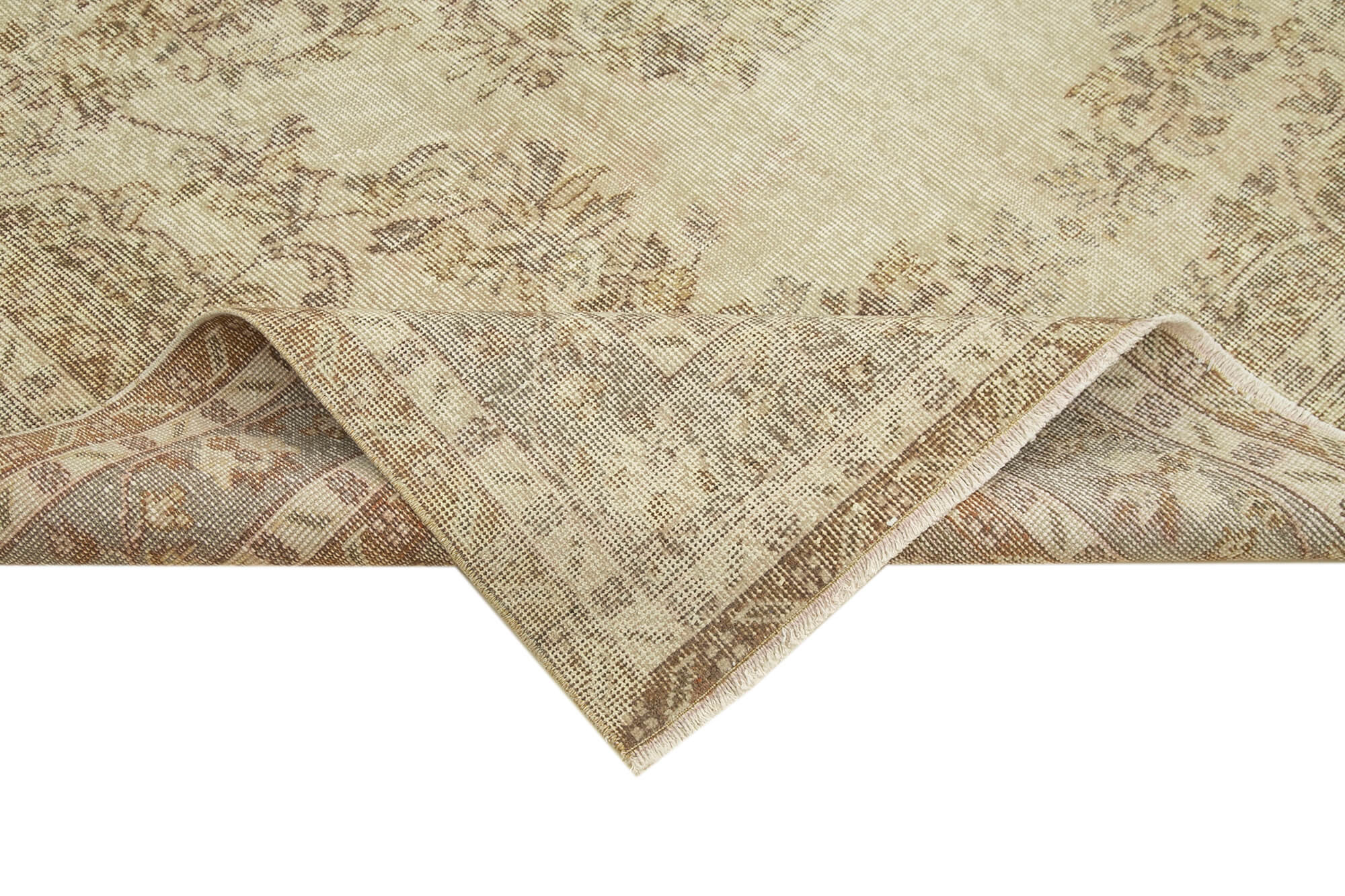 6x10 Beige Turkish Vintage Area Rug - 39102