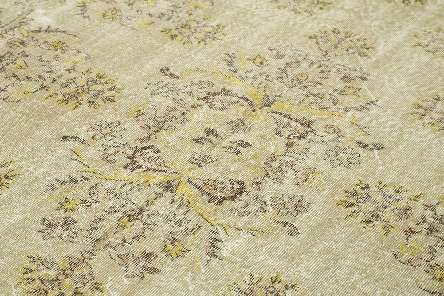 7x10 Beige Turkish Vintage Area Rug - 39105
