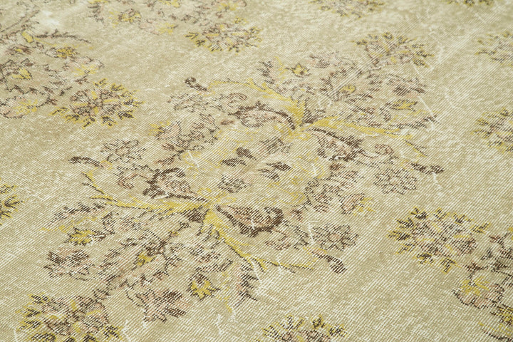 7x10 Beige Turkish Vintage Area Rug - 39105