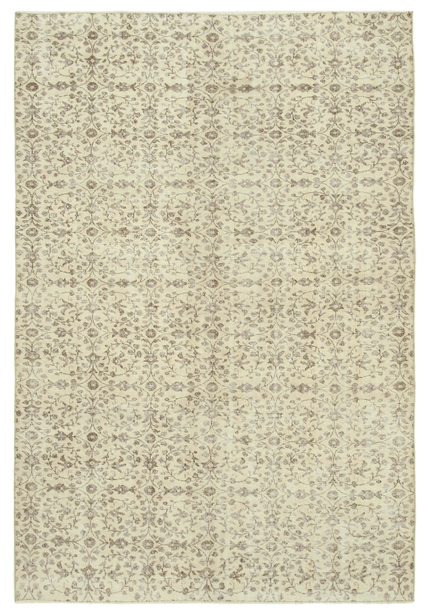 6x10 Beige Turkish Vintage Area Rug - 39113