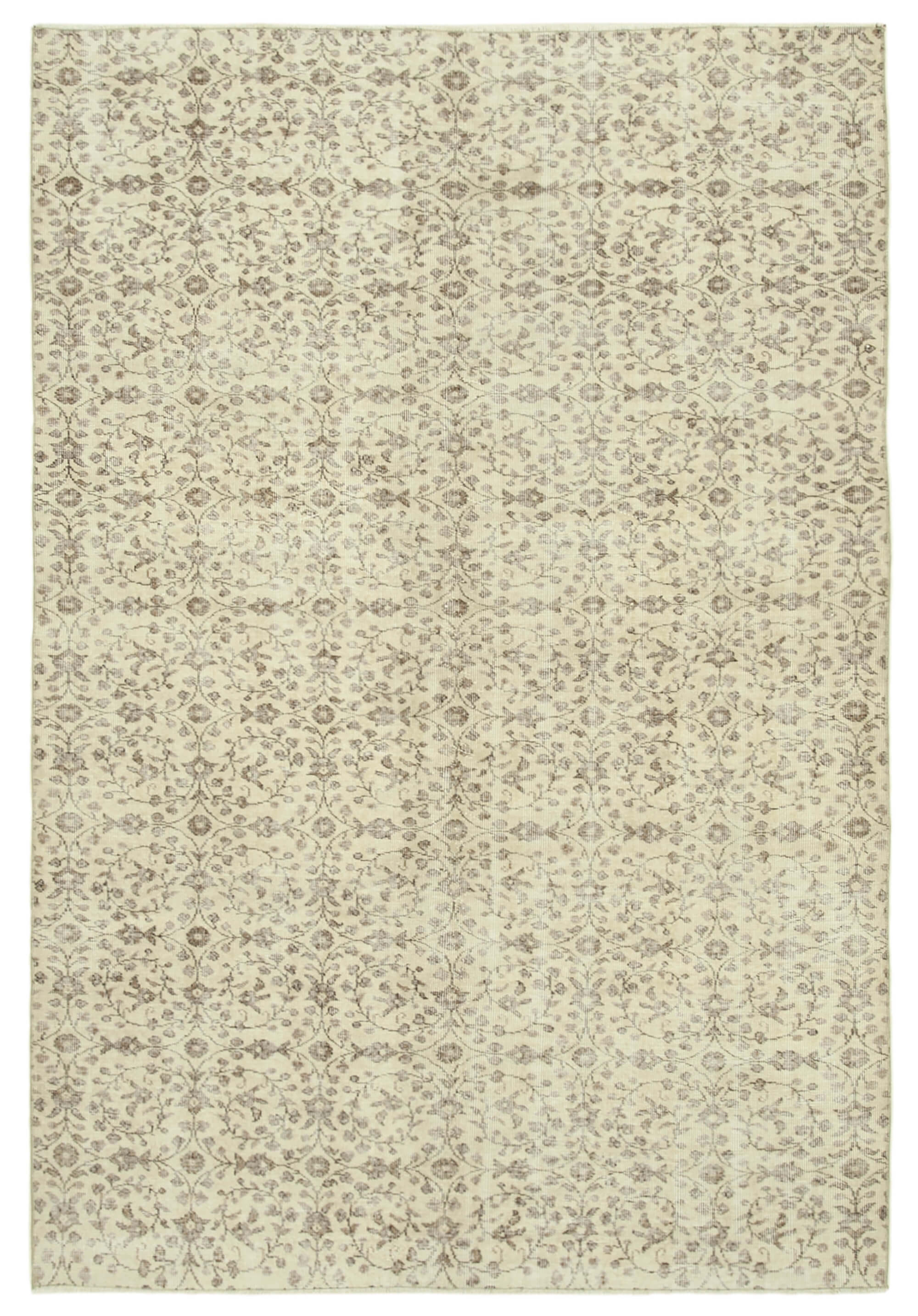 6x10 Beige Turkish Vintage Area Rug - 39113