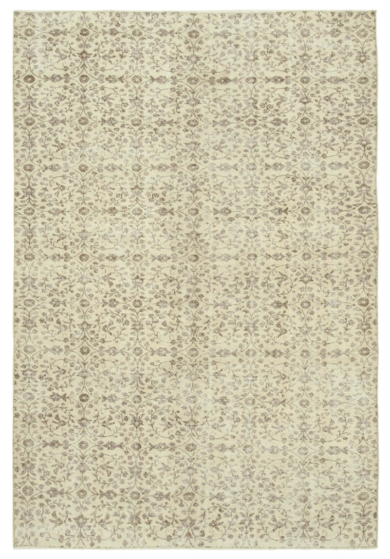 6x10 Beige Turkish Vintage Area Rug - 39113