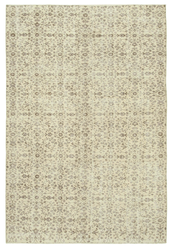 6x10 Beige Turkish Vintage Area Rug - 39113
