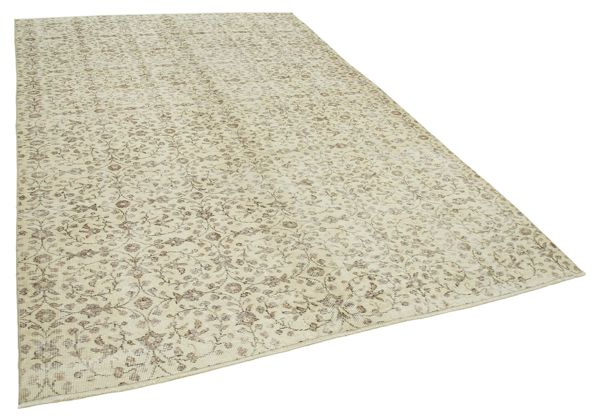 6x10 Beige Turkish Vintage Area Rug - 39113