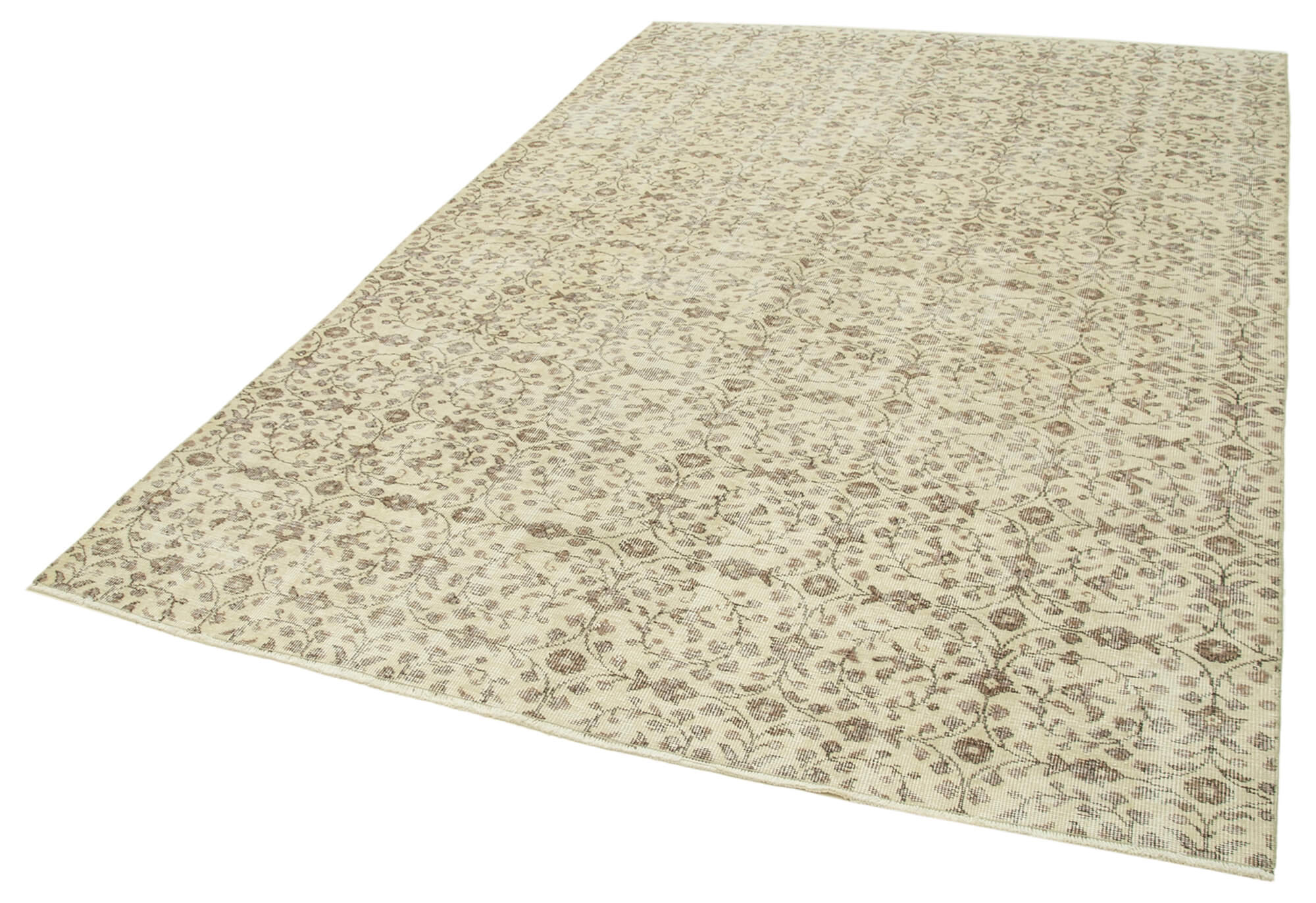 6x10 Beige Turkish Vintage Area Rug - 39113