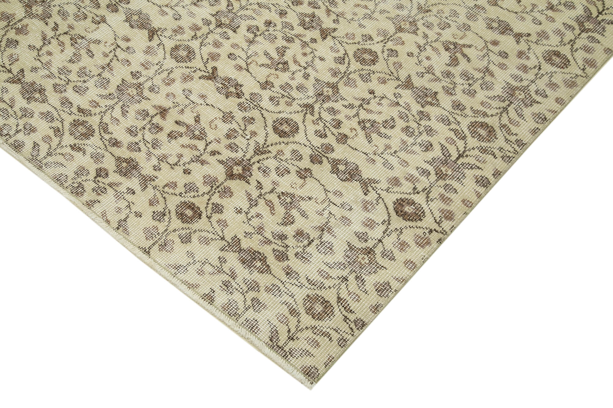 6x10 Beige Turkish Vintage Area Rug - 39113