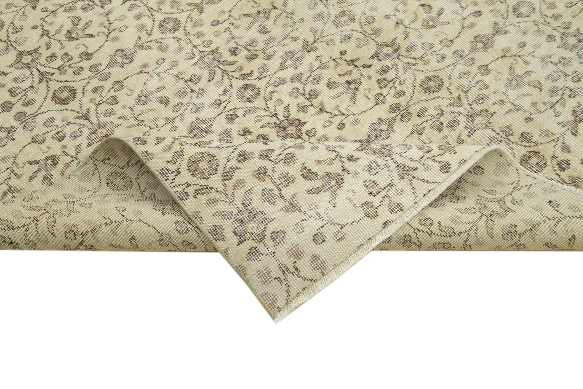 6x10 Beige Turkish Vintage Area Rug - 39113