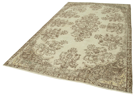 6x10 Beige Turkish Vintage Area Rug - 39119