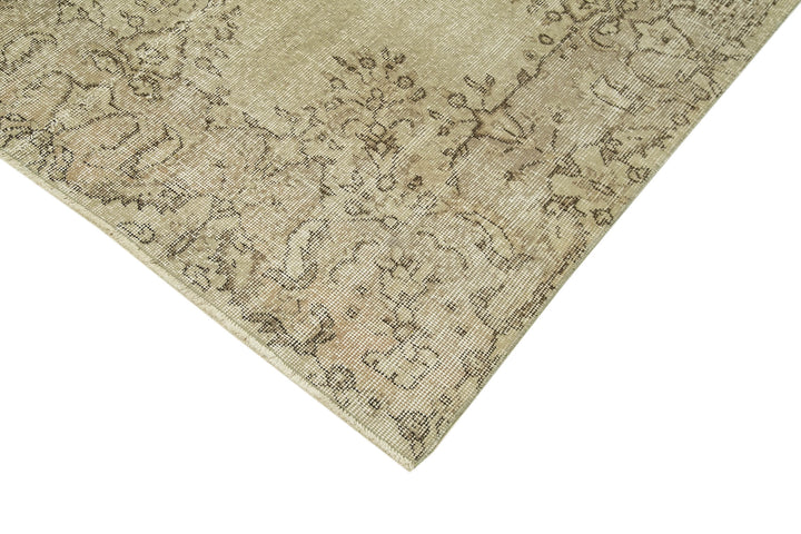 7x10 Beige Turkish Vintage Area Rug - 39287