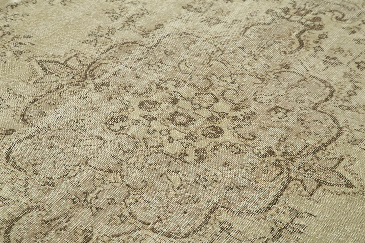 7x10 Beige Turkish Vintage Area Rug - 39287