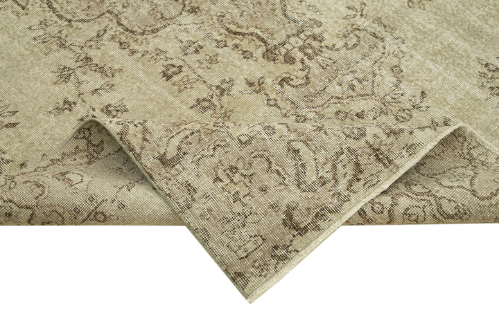7x10 Beige Turkish Vintage Area Rug - 39287