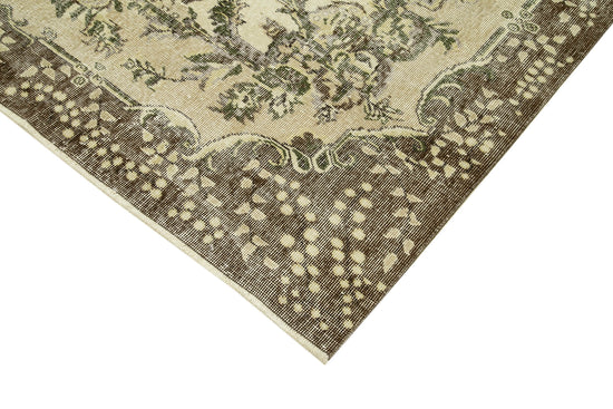 7x10 Beige Turkish Vintage Area Rug - 39290
