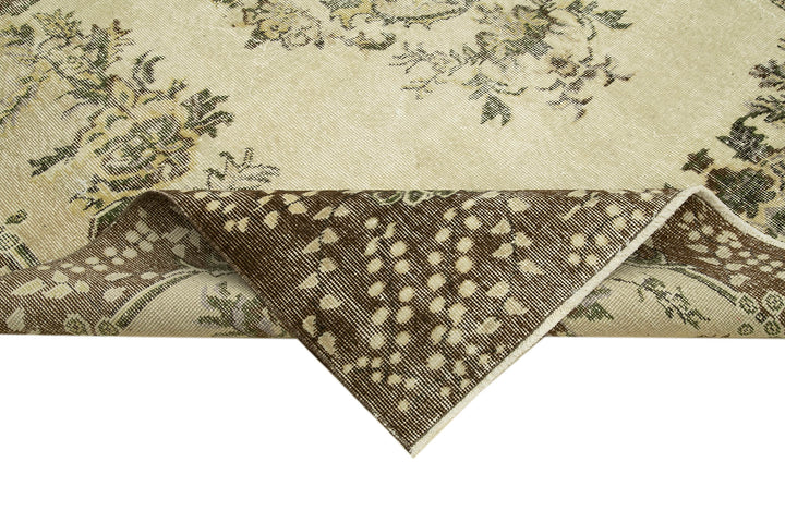 7x10 Beige Turkish Vintage Area Rug - 39290