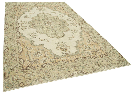 7x10 Beige Turkish Vintage Area Rug - 39291