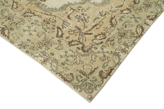 7x10 Beige Turkish Vintage Area Rug - 39291