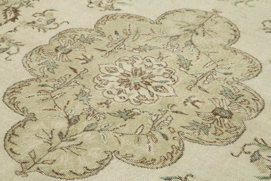7x10 Beige Turkish Vintage Area Rug - 39291