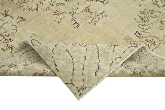 6x10 Beige Turkish Vintage Area Rug - 39293