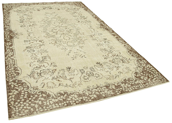6x10 Beige Turkish Vintage Area Rug - 39294