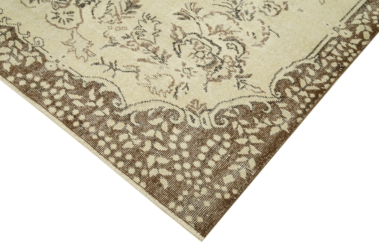 6x10 Beige Turkish Vintage Area Rug - 39294