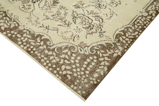 6x10 Beige Turkish Vintage Area Rug - 39294