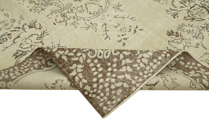 6x10 Beige Turkish Vintage Area Rug - 39294